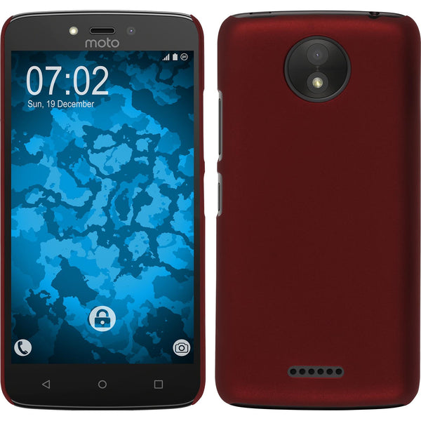 Hardcase für Lenovo Moto C Plus gummiert rot