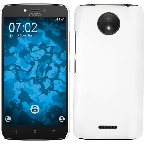 Hardcase für Lenovo Moto C Plus gummiert weiﬂ