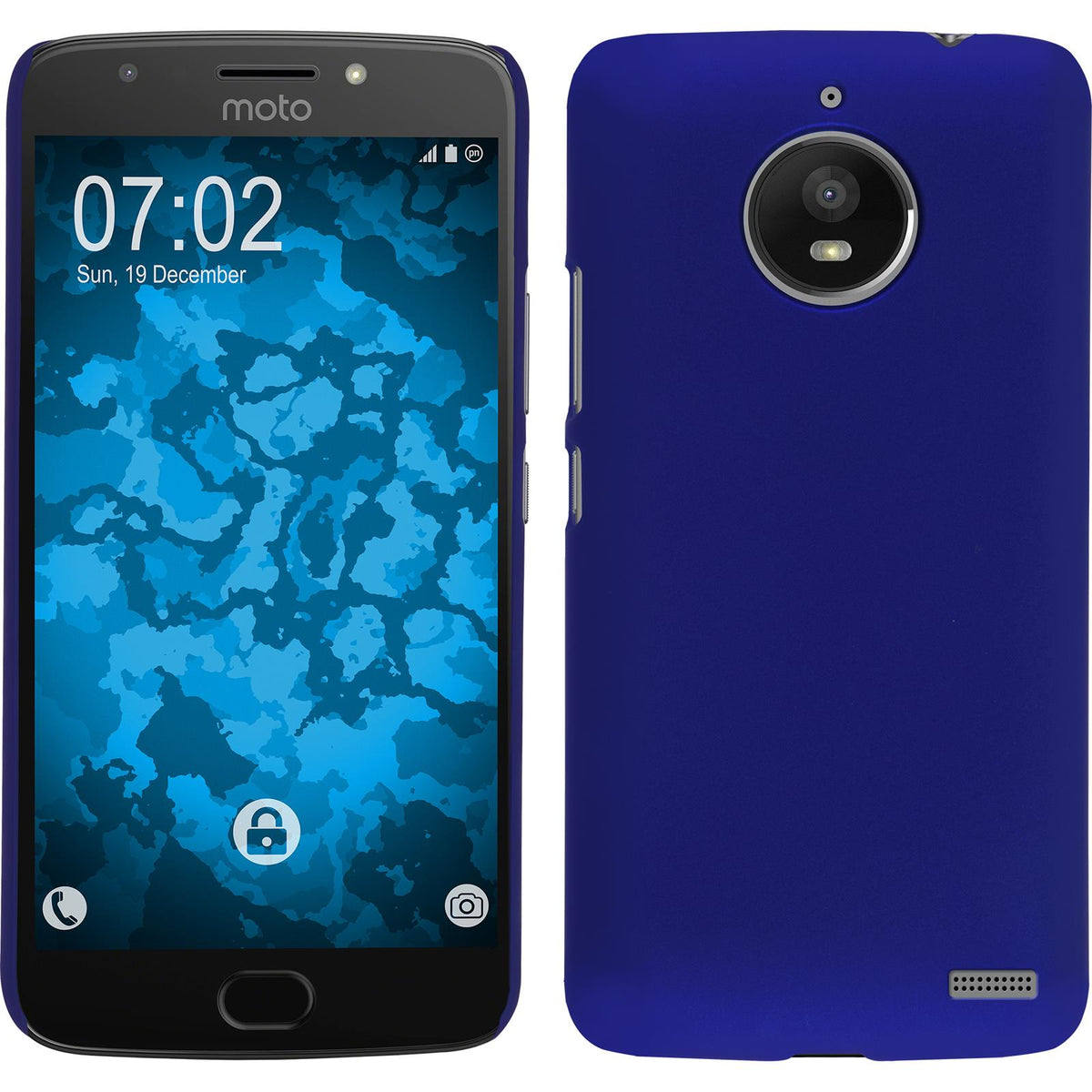 Hardcase für Lenovo Moto E4 (EU Version) gummiert blau