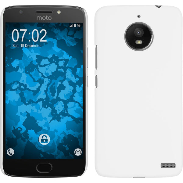 Hardcase für Lenovo Moto E4 (EU Version) gummiert weiﬂ