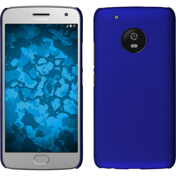 Hardcase für Lenovo Moto G5 Plus gummiert blau