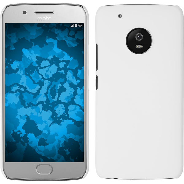 Hardcase für Lenovo Moto G5 Plus gummiert weiﬂ
