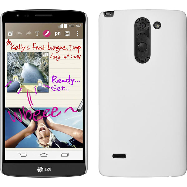 Hardcase für LG G3 Stylus gummiert weiﬂ