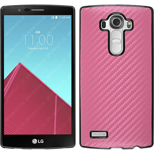Hardcase für LG G4 Carbonoptik pink