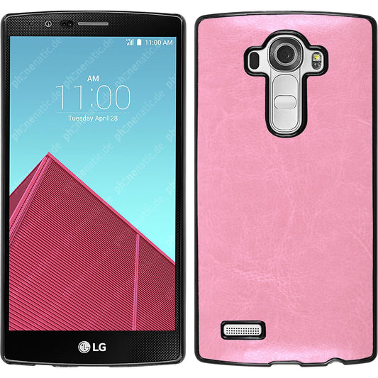 Hardcase für LG G4 Lederoptik rosa