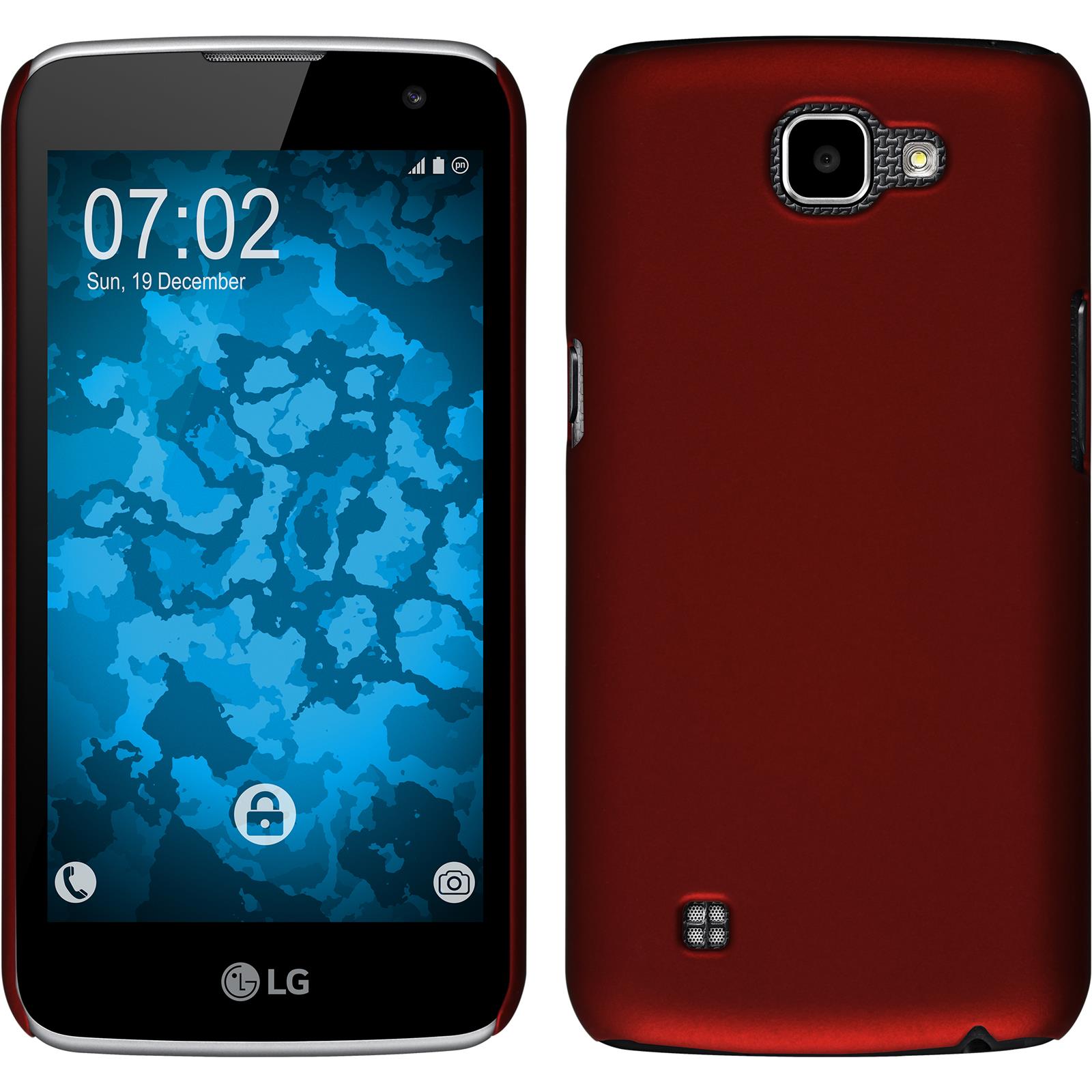 Hardcase für LG K4 2016 gummiert rot