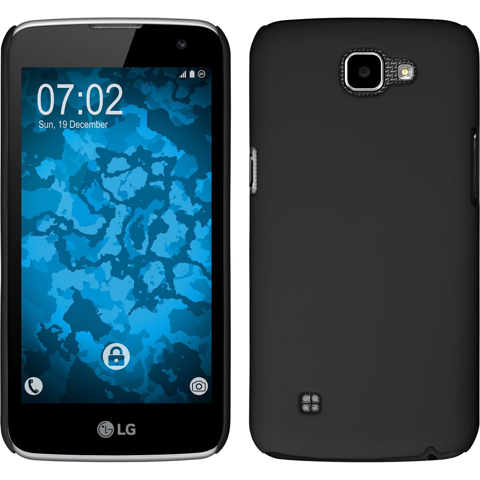 Hardcase für LG K4 2016 gummiert schwarz