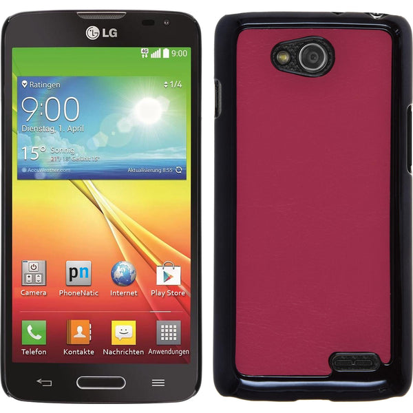 Hardcase für LG L90 Lederoptik pink
