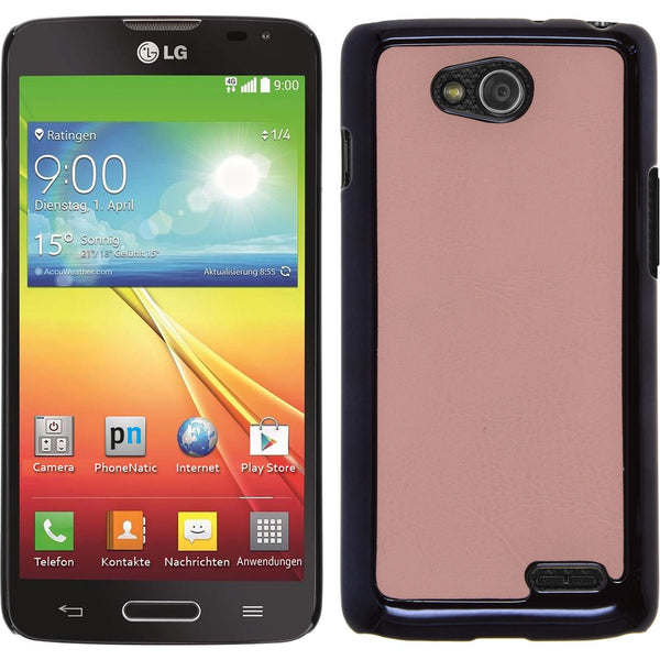 Hardcase für LG L90 Lederoptik rosa