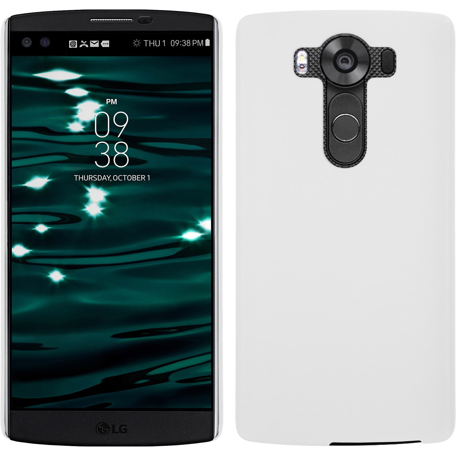Hardcase für LG V10 gummiert weiﬂ