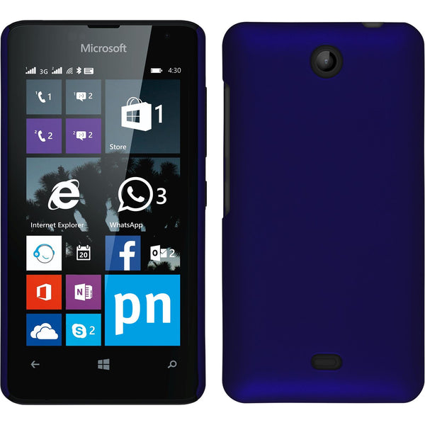 Hardcase für Microsoft Lumia 430 Dual gummiert blau