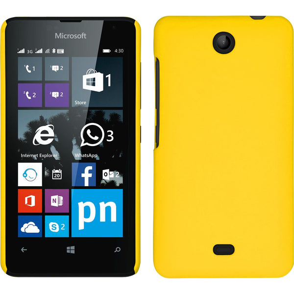 Hardcase für Microsoft Lumia 430 Dual gummiert gelb