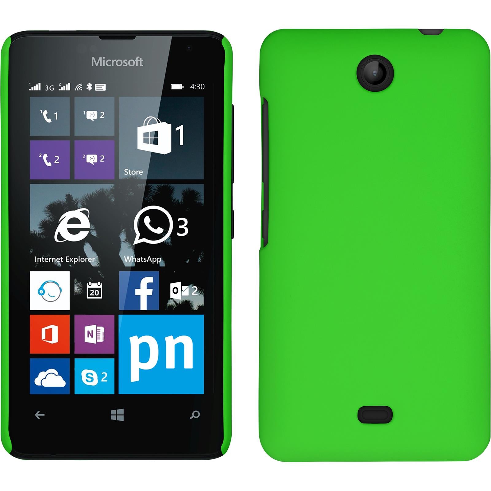 Hardcase für Microsoft Lumia 430 Dual gummiert grün