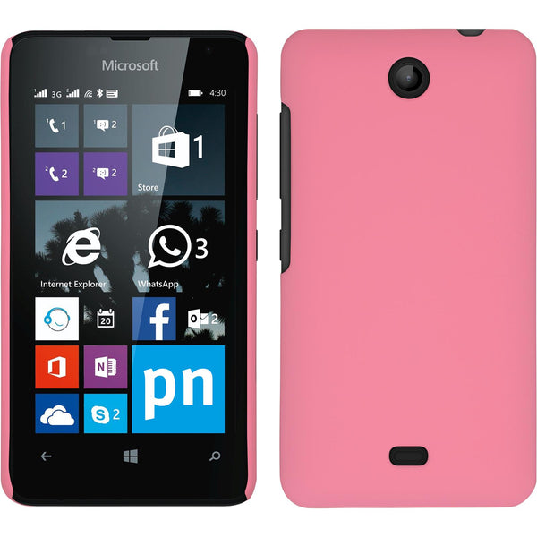 Hardcase für Microsoft Lumia 430 Dual gummiert rosa