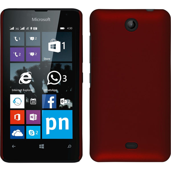 Hardcase für Microsoft Lumia 430 Dual gummiert rot