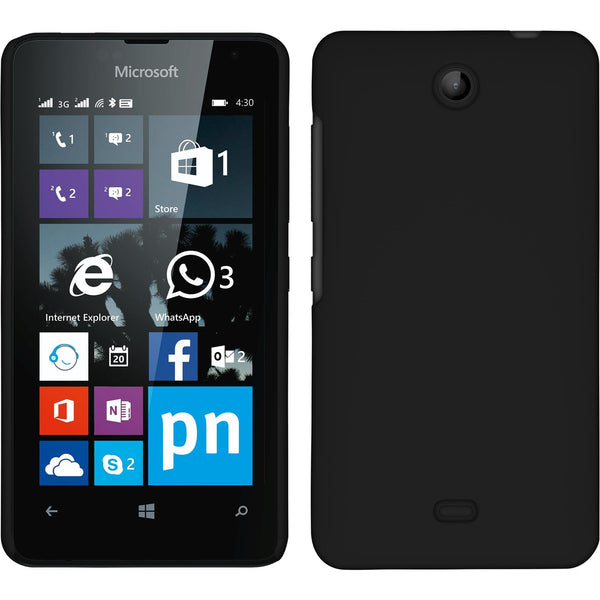 Hardcase für Microsoft Lumia 430 Dual gummiert schwarz