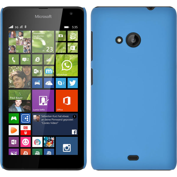 Hardcase für Microsoft Lumia 535 gummiert hellblau