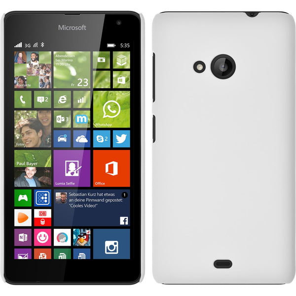 Hardcase für Microsoft Lumia 535 gummiert weiﬂ