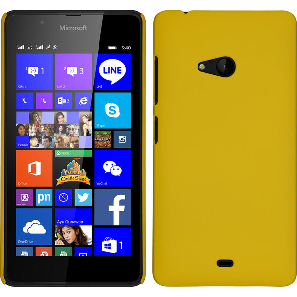Hardcase für Microsoft Lumia 540 Dual gummiert gelb