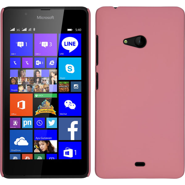 Hardcase für Microsoft Lumia 540 Dual gummiert rosa
