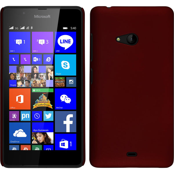 Hardcase für Microsoft Lumia 540 Dual gummiert rot
