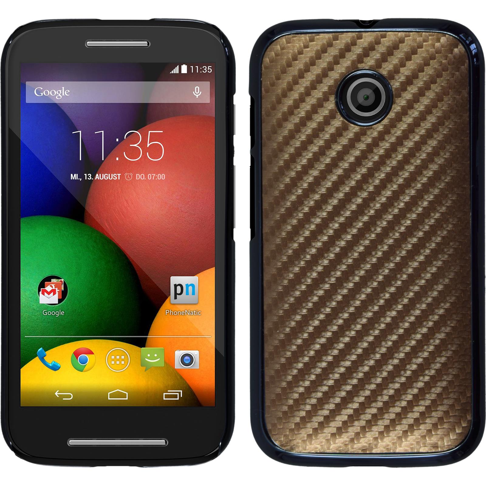 Hardcase für Motorola Moto E Carbonoptik bronze