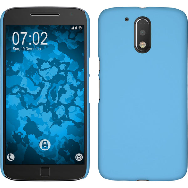 Hardcase für Motorola Moto G4 Plus gummiert hellblau