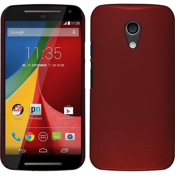Hardcase für Motorola Moto G 2014 2. Generation gummiert rot