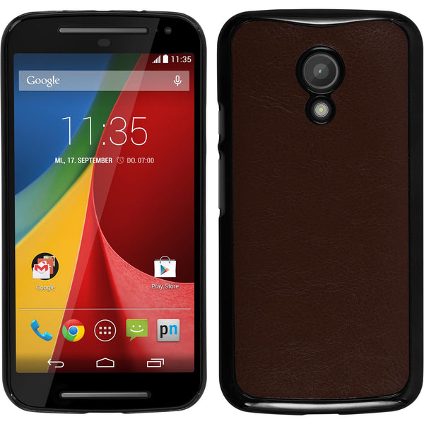 Hardcase für Motorola Moto G 2014 2. Generation Lederoptik b