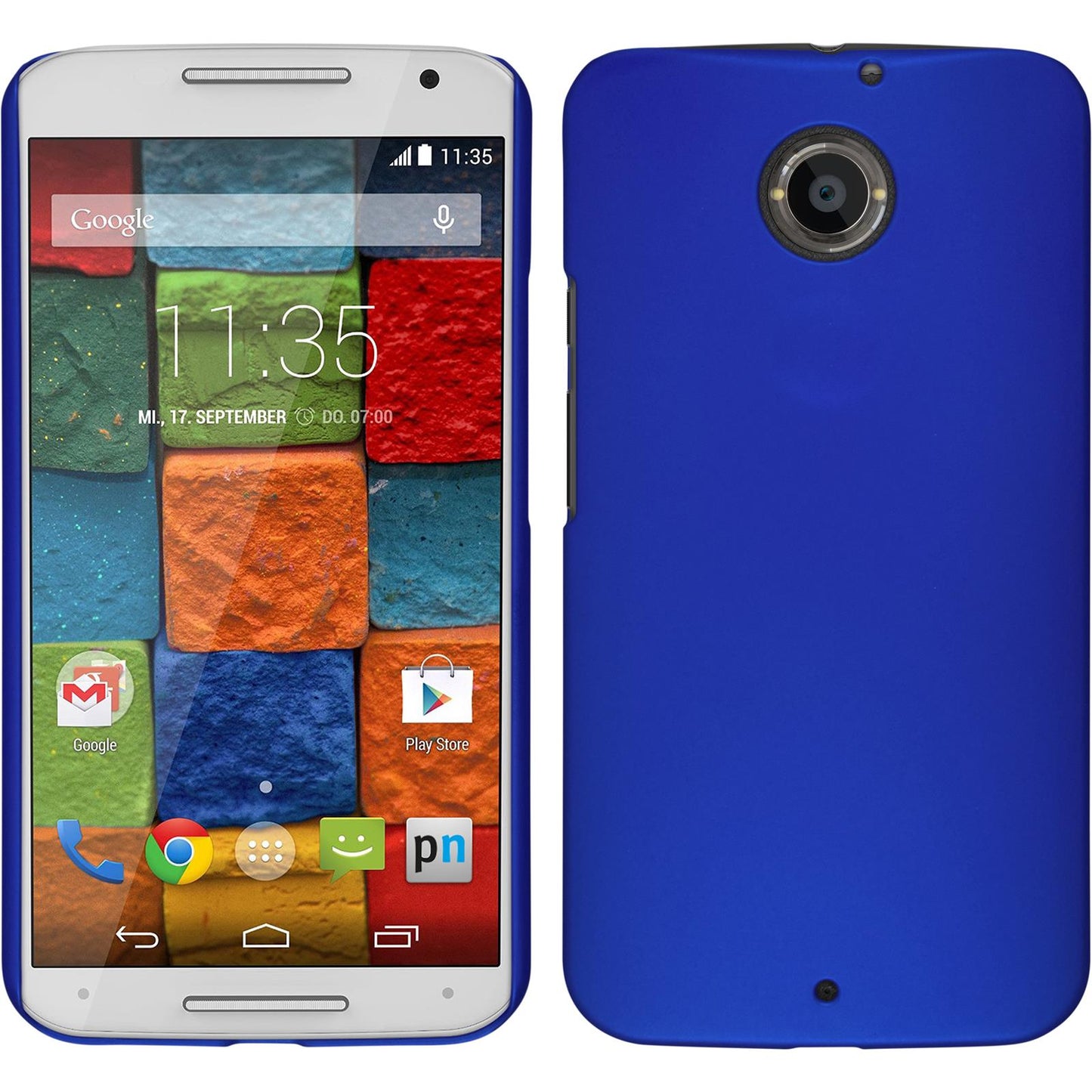 Hardcase für Motorola Moto X 2014 2. Gen. gummiert blau