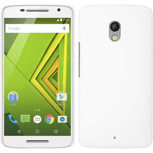Hardcase für Motorola Moto X Play gummiert weiﬂ