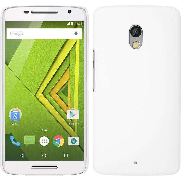 Hardcase für Motorola Moto X Play gummiert weiﬂ