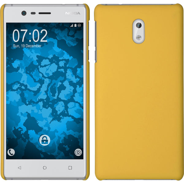 Hardcase für Nokia 3 gummiert gelb
