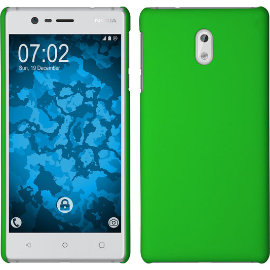 Hardcase für Nokia 3 gummiert grün