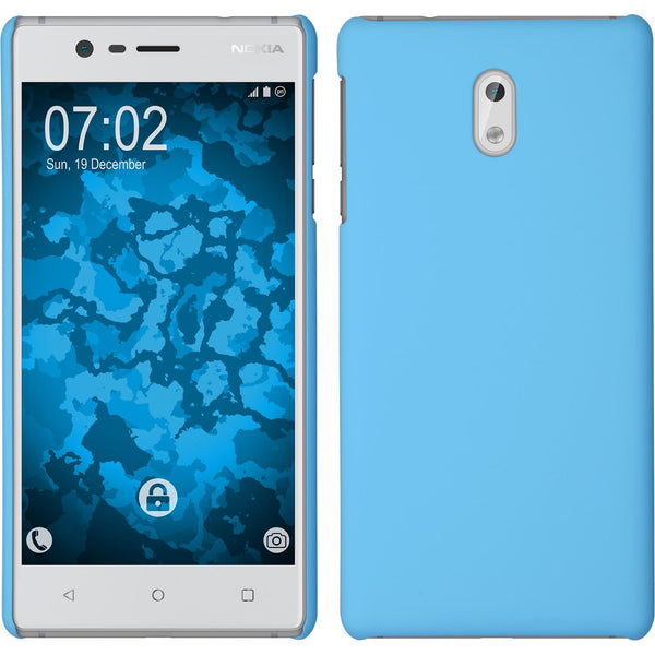 Hardcase für Nokia 3 gummiert hellblau