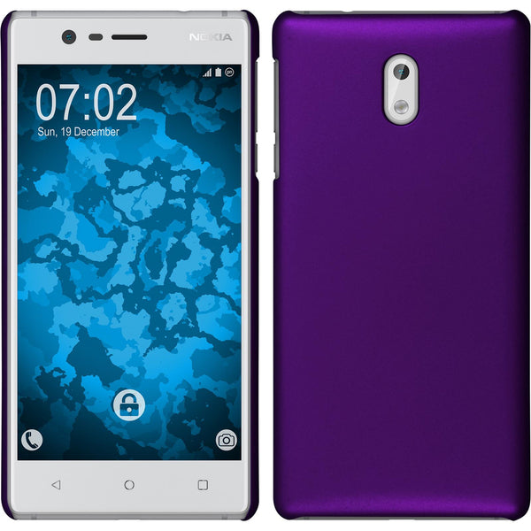 Hardcase für Nokia 3 gummiert lila
