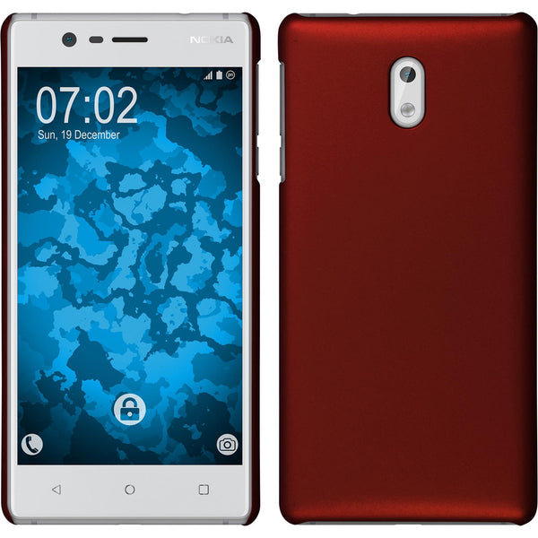 Hardcase für Nokia 3 gummiert rot