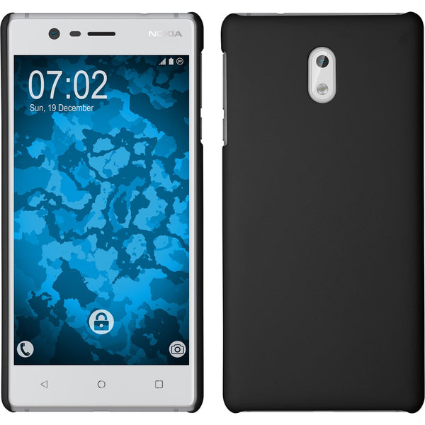 Hardcase für Nokia 3 gummiert schwarz