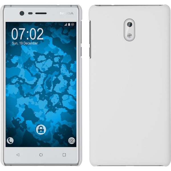 Hardcase für Nokia 3 gummiert weiﬂ