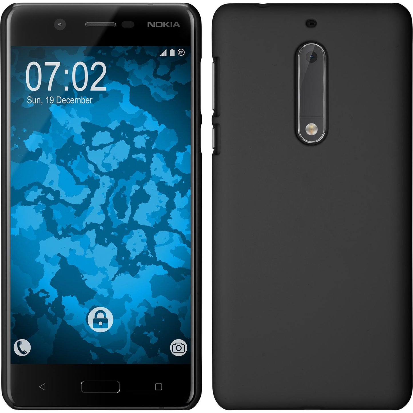 Hardcase für  Nokia 5 gummiert schwarz