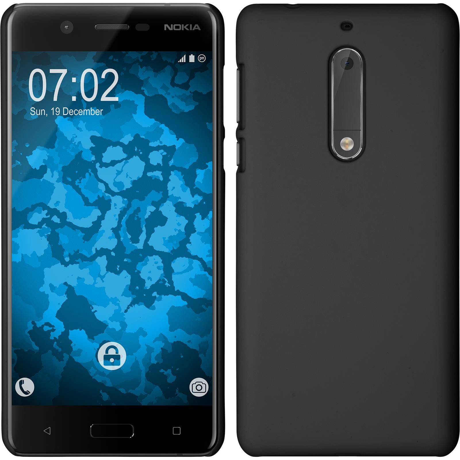 Hardcase für  Nokia 5 gummiert schwarz