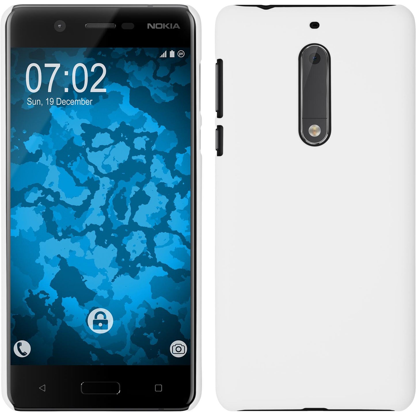 Hardcase für  Nokia 5 gummiert weiﬂ