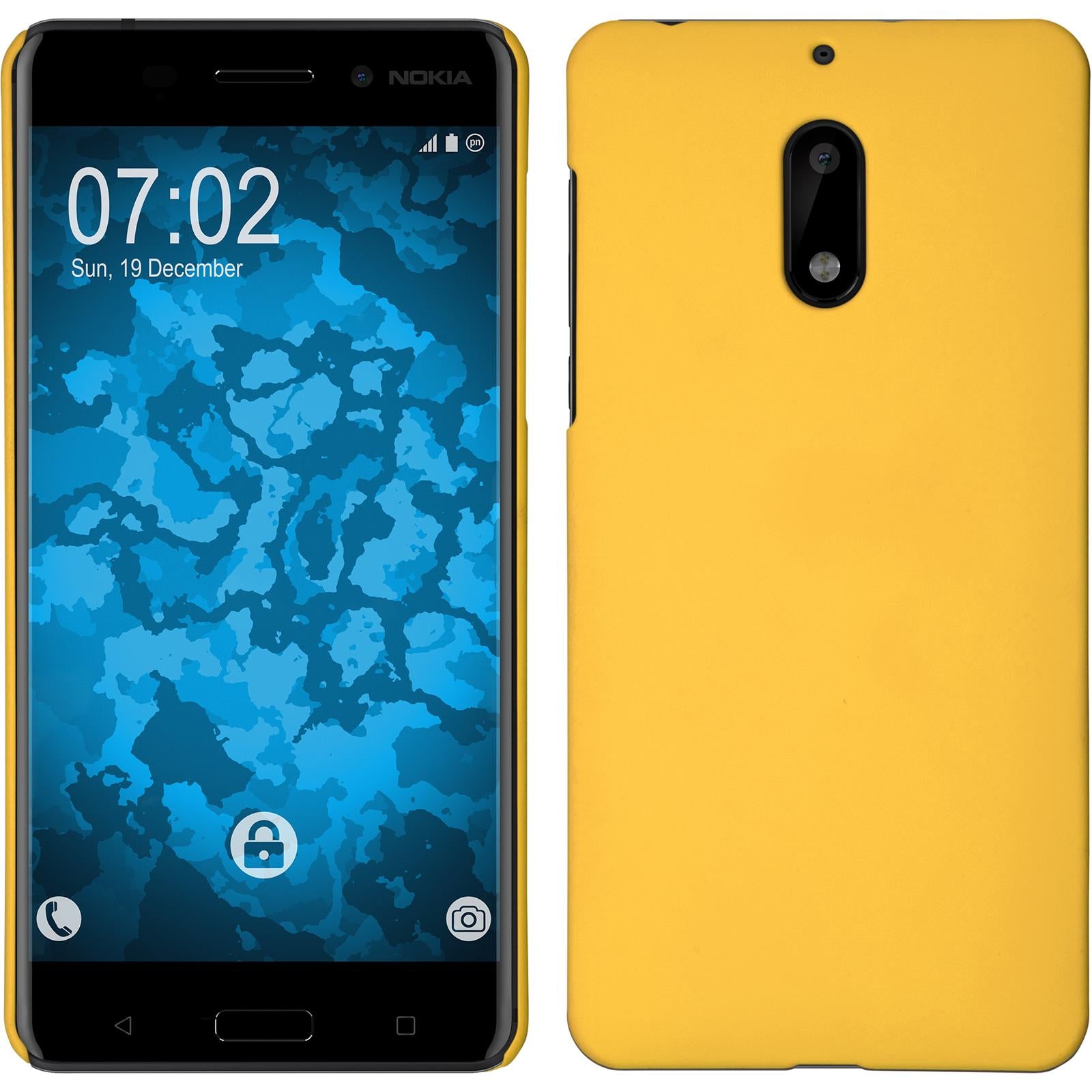 Hardcase für  Nokia 6 gummiert gelb