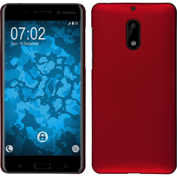 Hardcase für  Nokia 6 gummiert rot