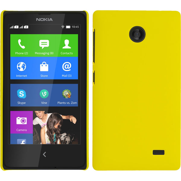 Hardcase für  Nokia X / X+ gummiert gelb
