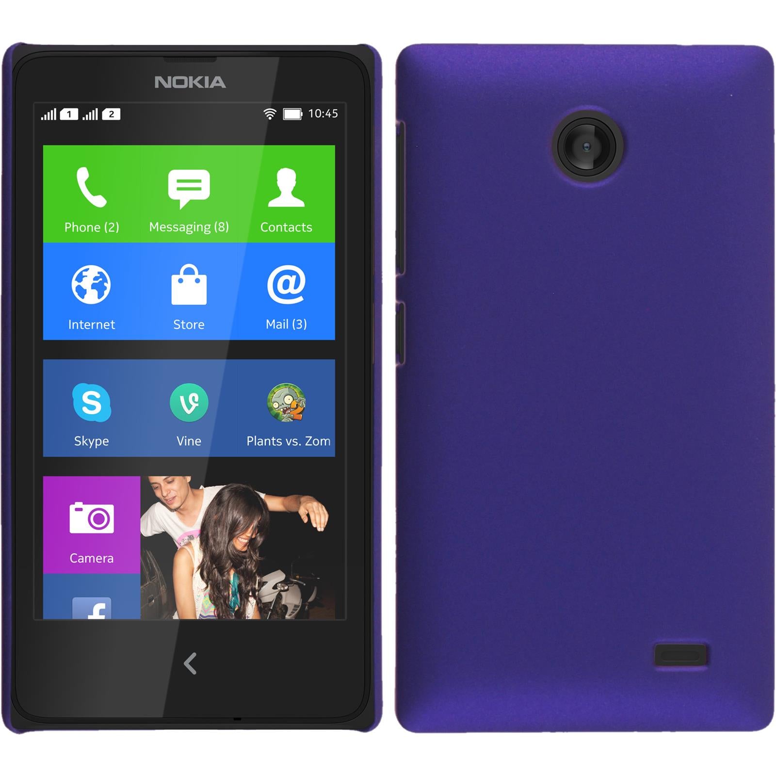 Hardcase für  Nokia X / X+ gummiert lila