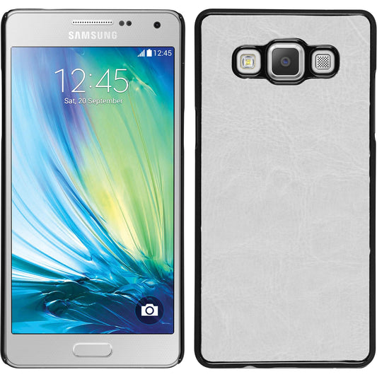 Hardcase für Samsung Galaxy A5 (A500) Lederoptik weiß