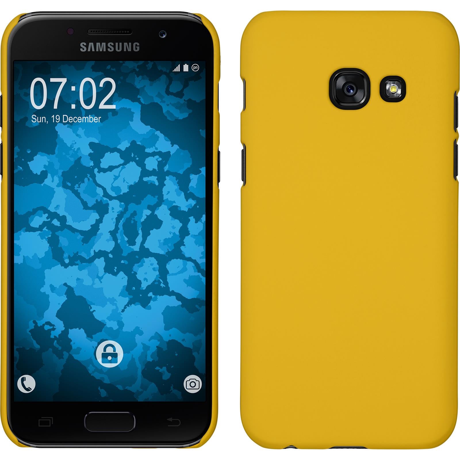 Hardcase für Samsung Galaxy A7 (2017) gummiert gelb