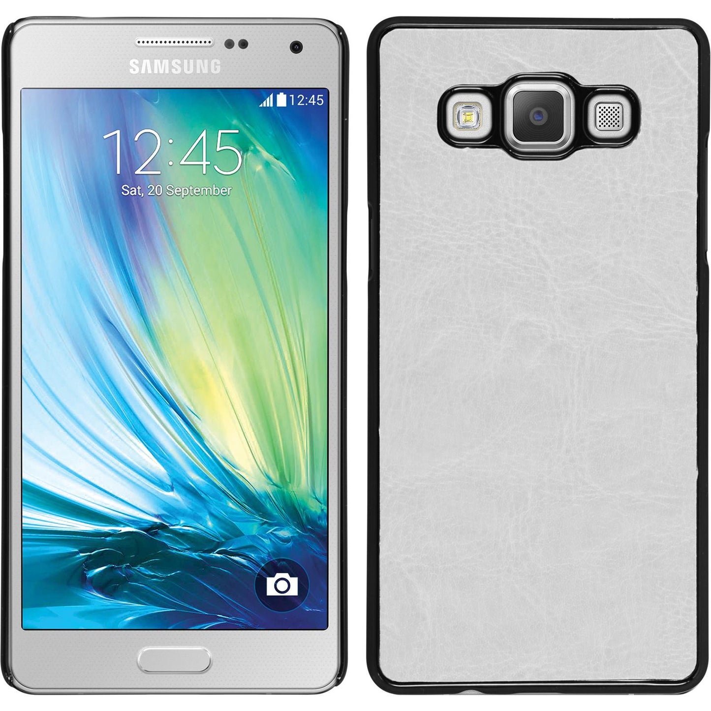 Hardcase für Samsung Galaxy A7 (A700) Lederoptik weiß