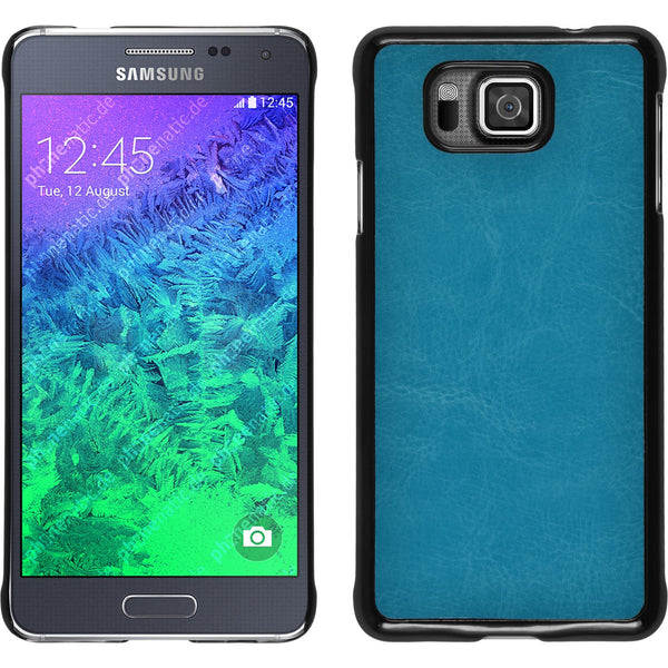 Hardcase für Samsung Galaxy Alpha Lederoptik türkis